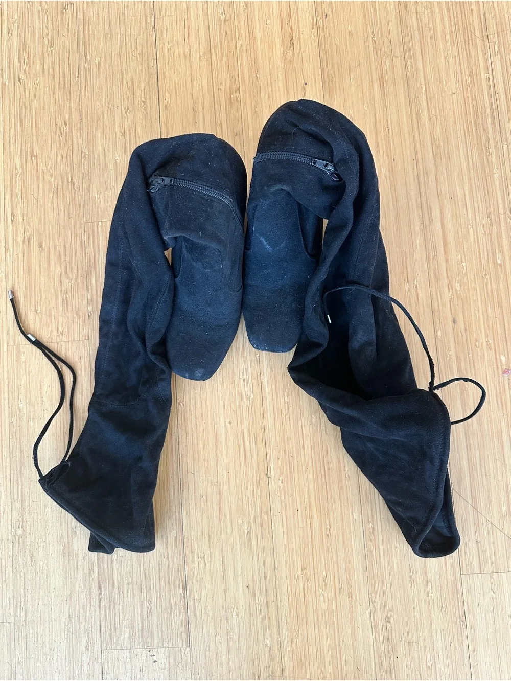 Women's Black Over-the-Knee Stretch Suede Boots